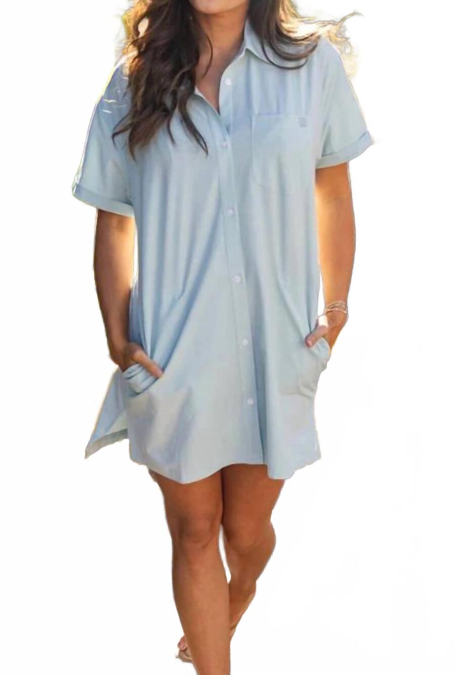 NEW HUK kona cover-up dress in blue shadow